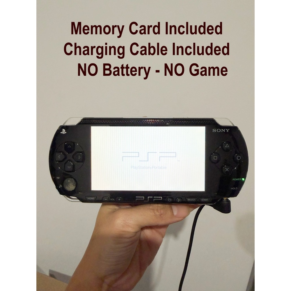 Sony PSP-1000 Black Console w/ Memory Stick & Charger No Battery AS IS